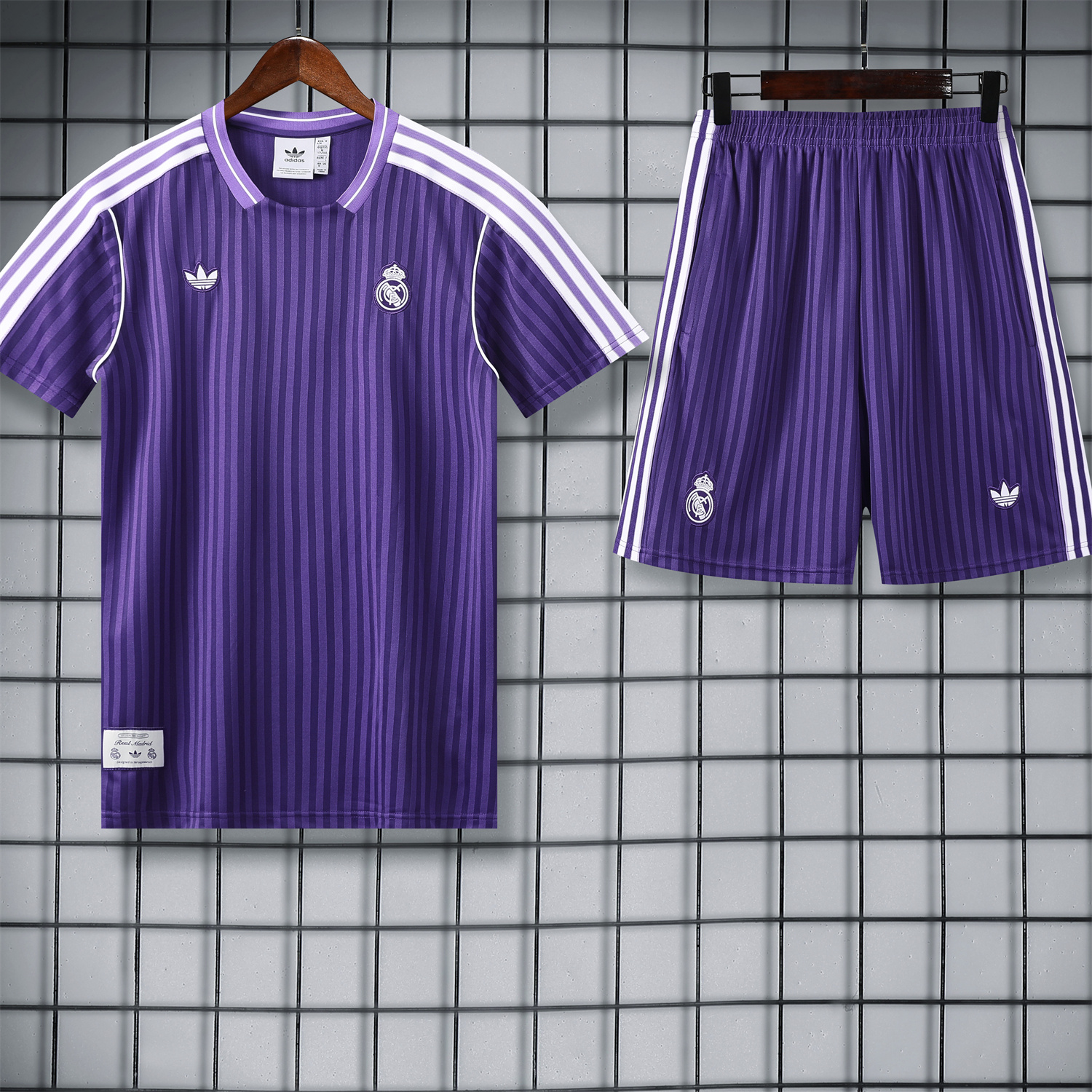 TKH-turbokithub-Real Madrid 25-26 Short-Sleeve Training Set - Pure Purple Top & Purple Shorts