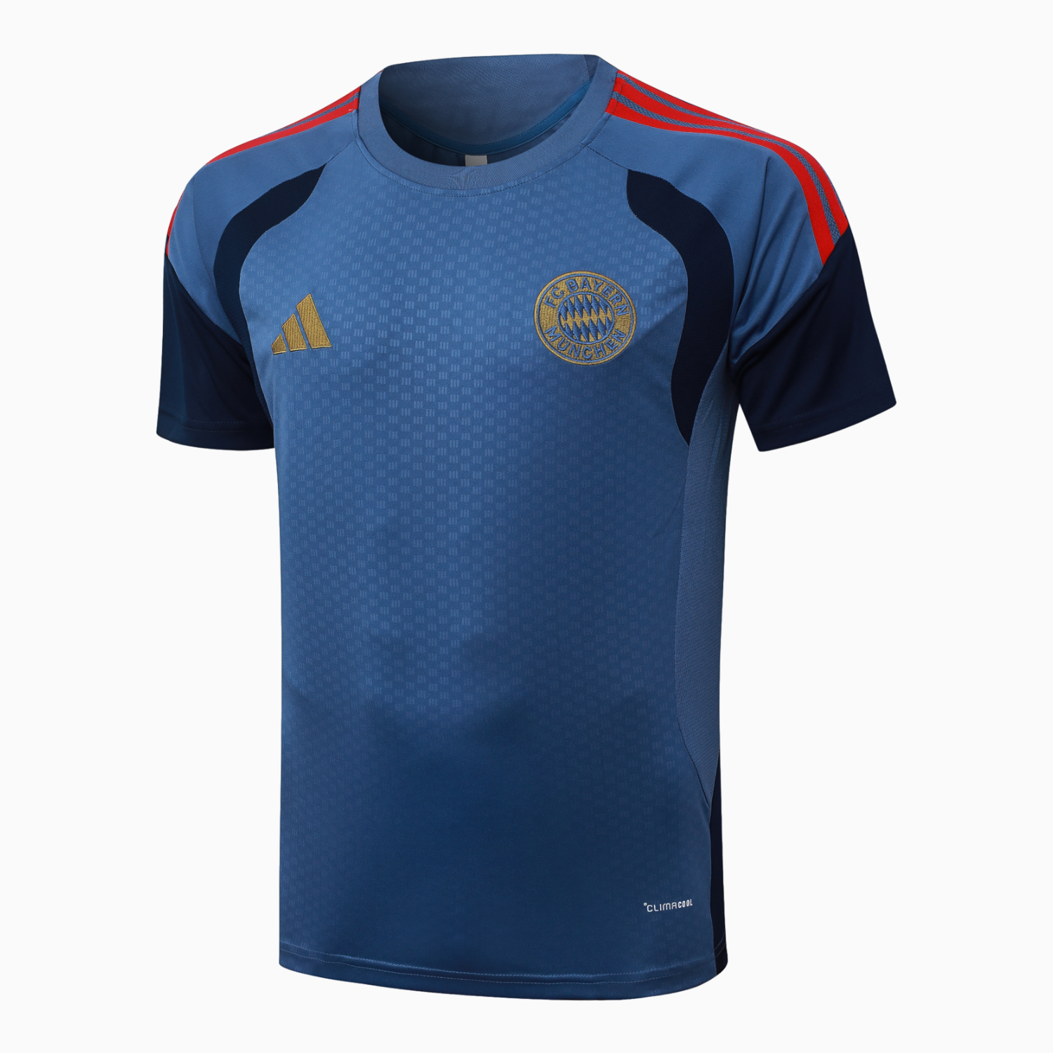 TKH-turbokithub-Bayern Munich 26-27 Short-Sleeve Training Set - Grey-Blue Top & Deep Navy Blue Shorts