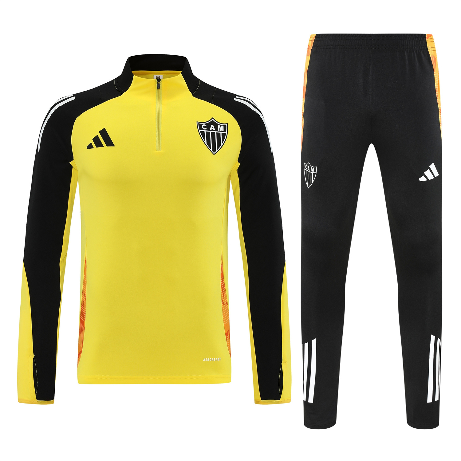 TKH-turbokithub-Atletico Mineiro 25-26 Long Sleeve Training Set - Yellow Top & Black Pants