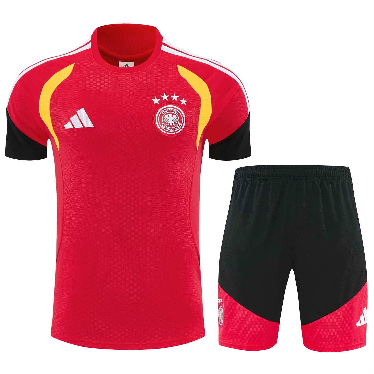 TKH-turbokithub-Germany 2026 Short-Sleeve Training Set - Red Top and Black Shorts