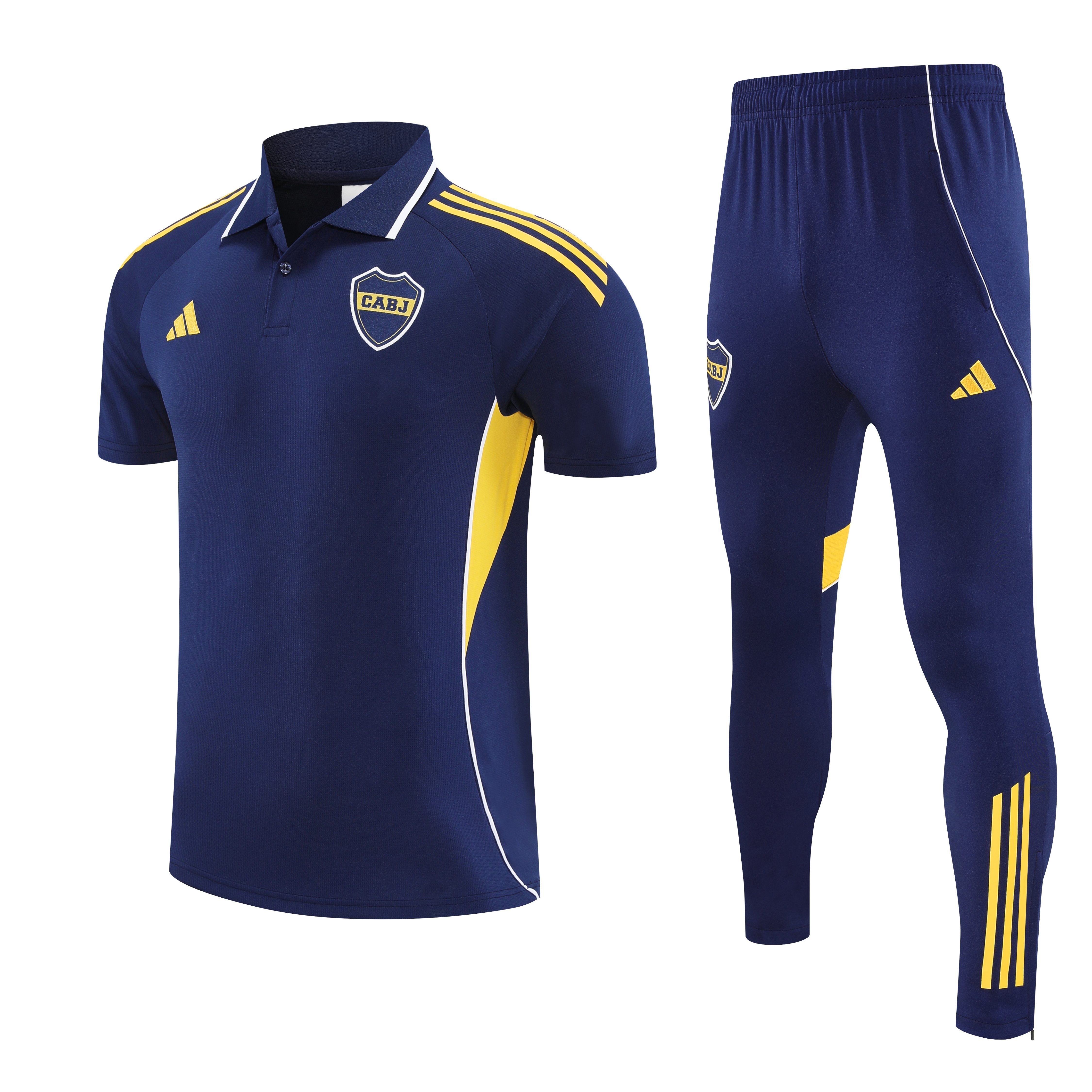 TKH-turbokithub-Boca Juniors 25-26 POLO Short-Sleeve Training Set - Dark Blue Top & Shorts