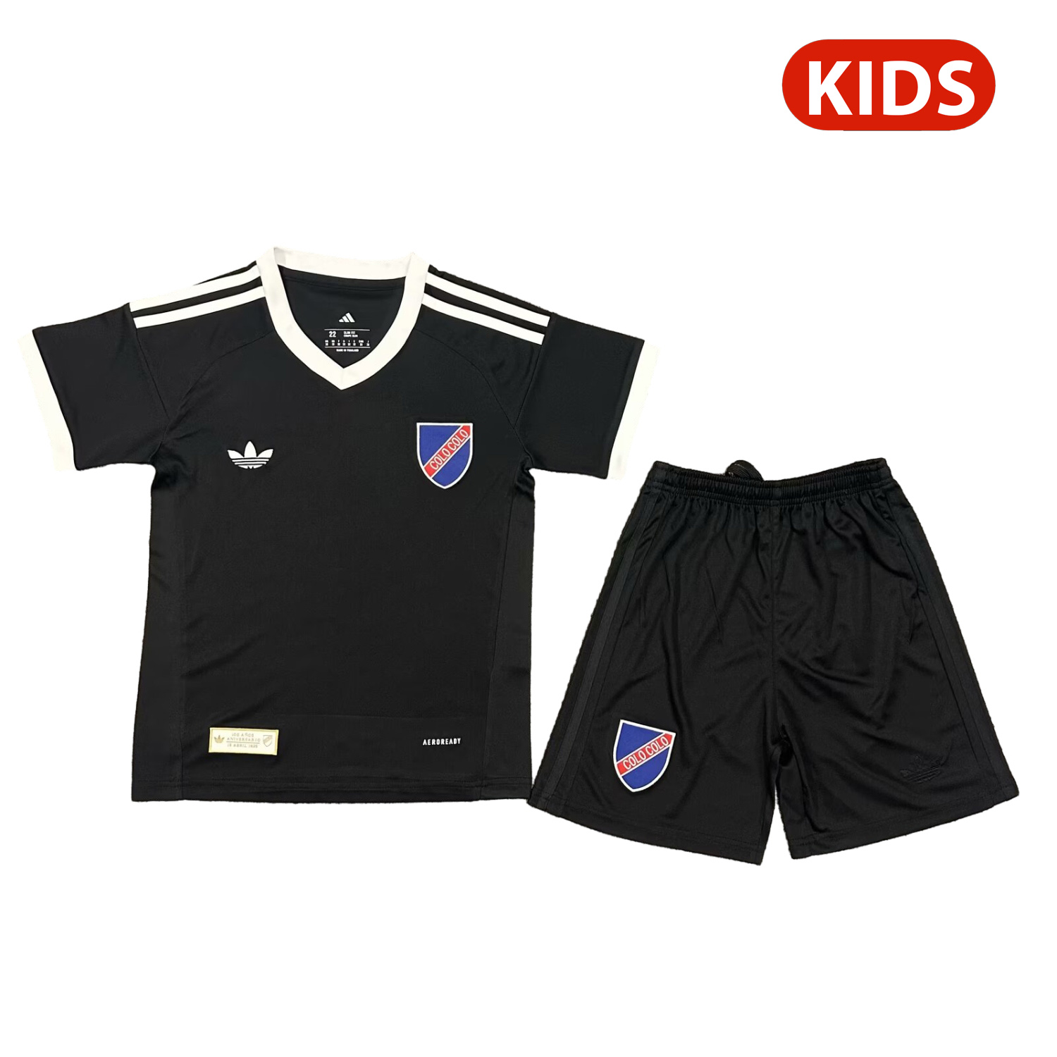 TKH-turbokithub-Colo Colo 25-26 100th Anniversary Black Goalkeeper Kids Kit