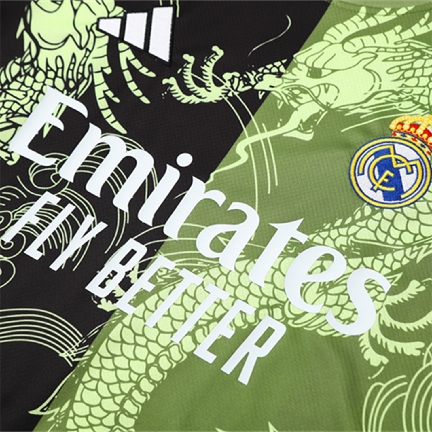 TKH-turbokithub-Real Madrid 25-26 Kid Short-Sleeve Training Set - Green Black Top & Black Shorts