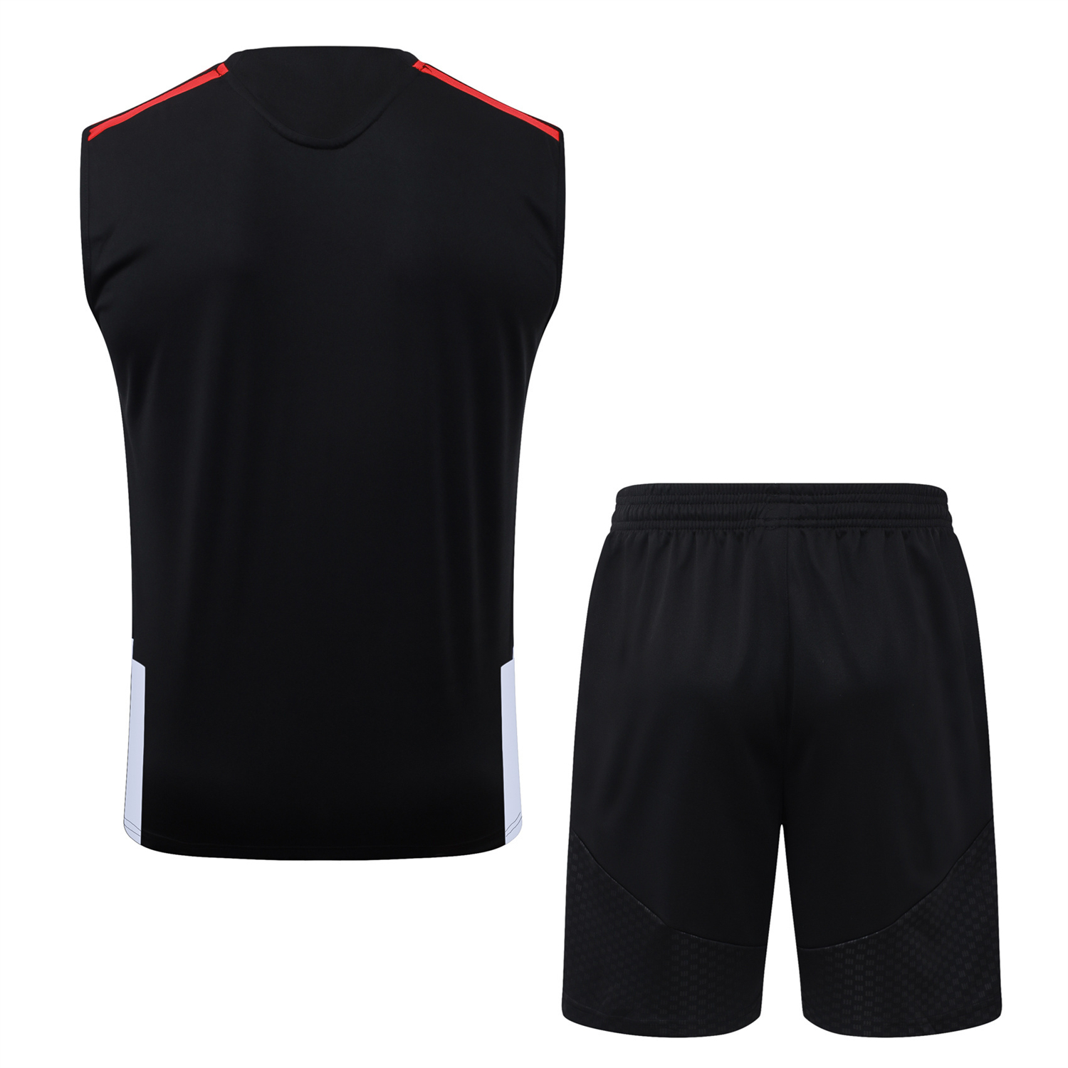 TKH-turbokithub-Arsenal 26-27 Vest Training Set - Red Edge Black Vest & Shorts