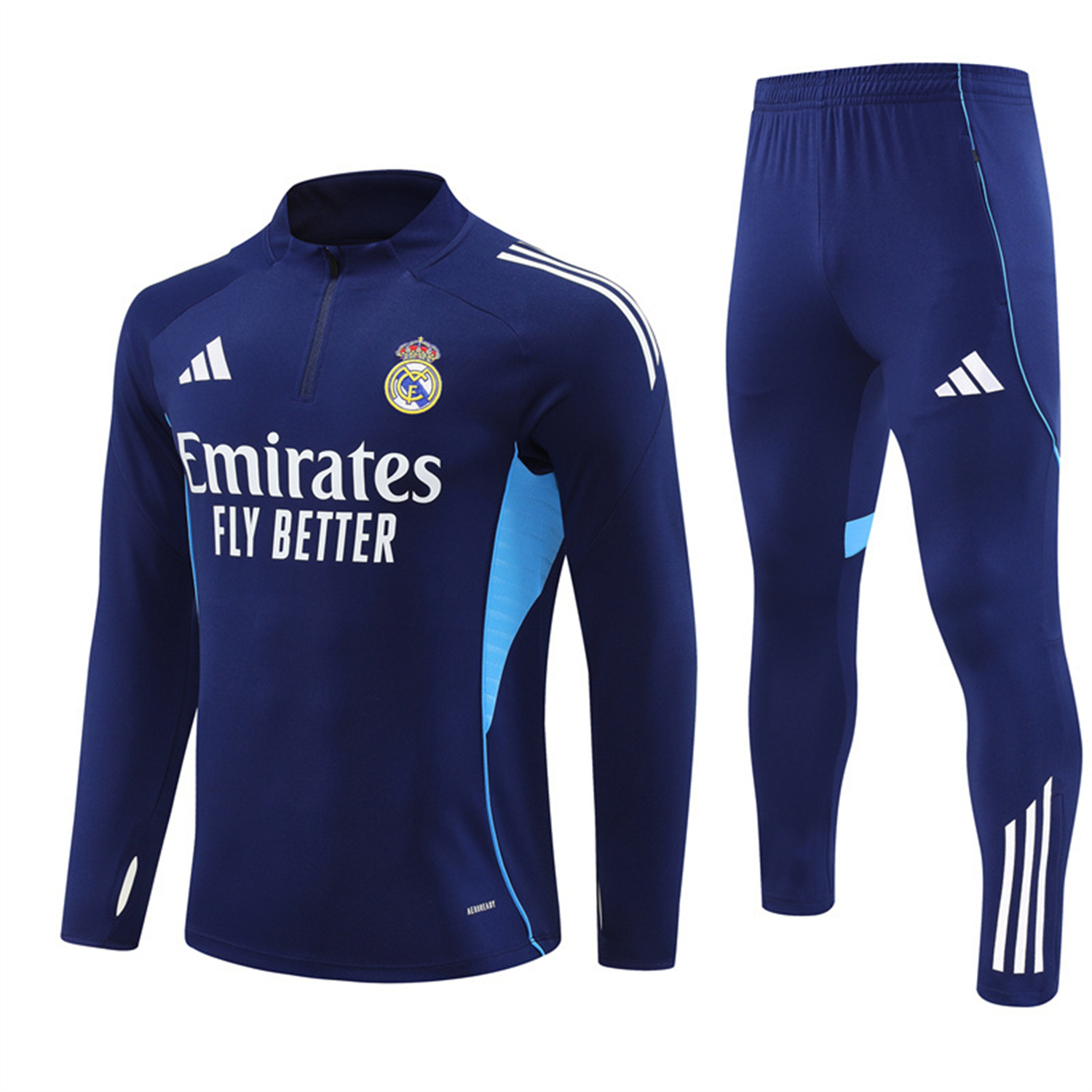 TKH-turbokithub-Real Madrid 25-26 Long Sleeve Training Set - Deep Blue Top & Pants