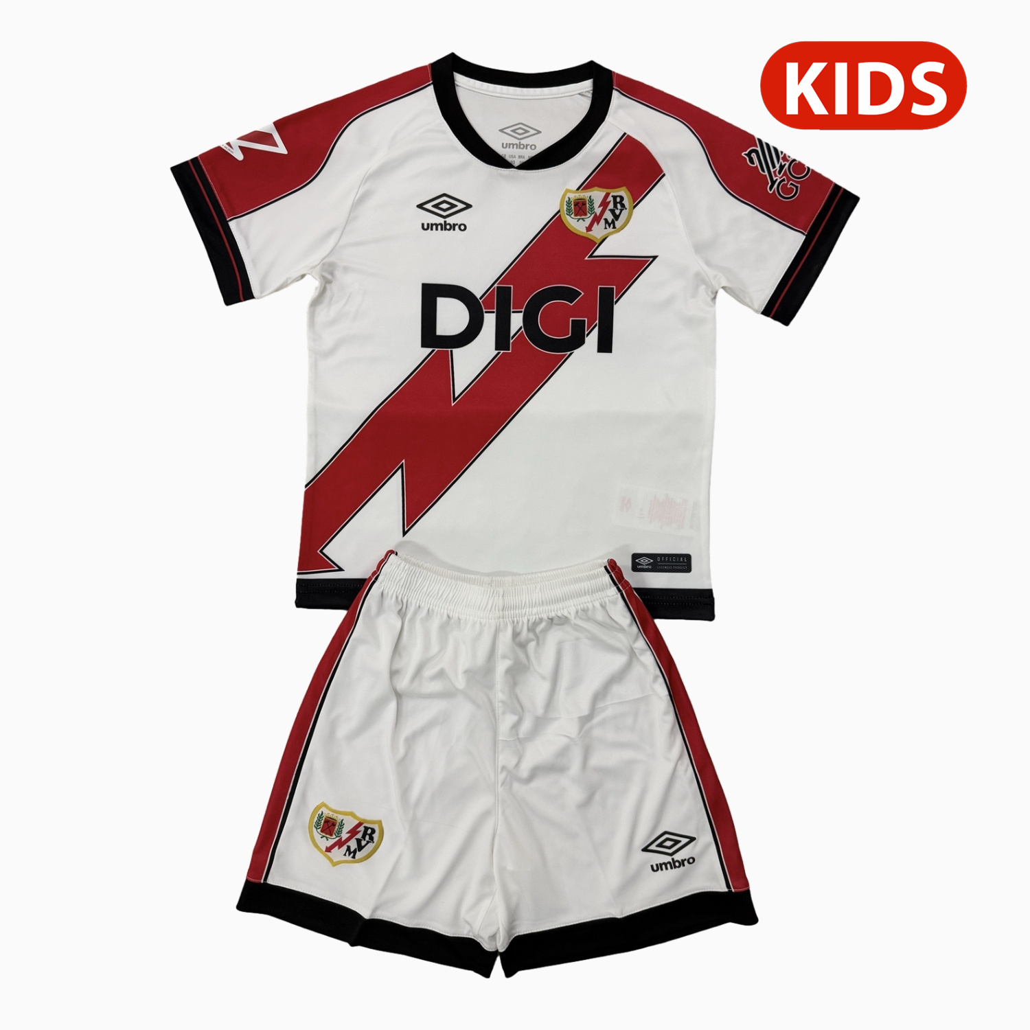 TKH-turbokithub-Rayo Vallecano 25-26 Home Kids Kit