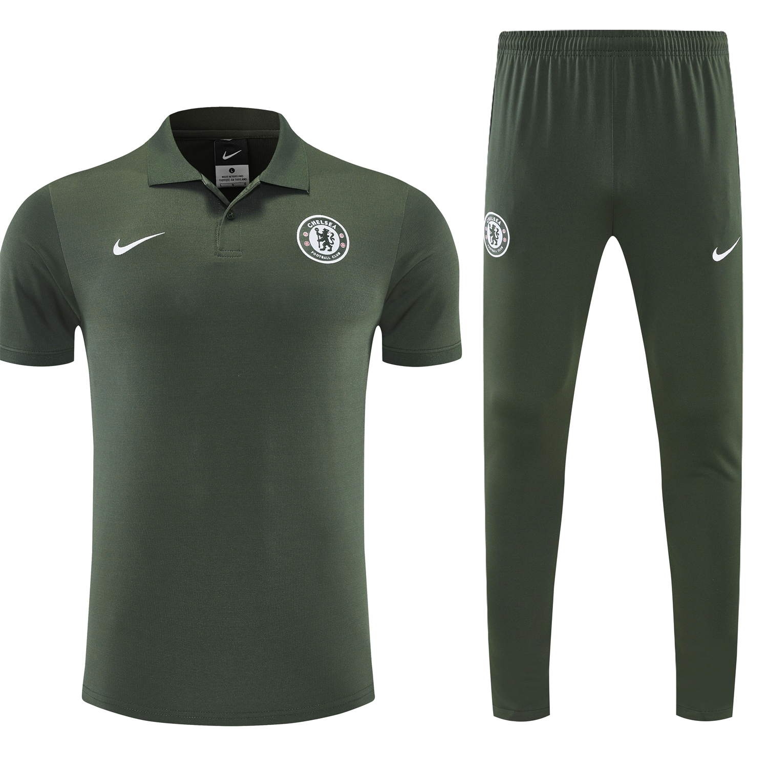TKH-turbokithub-C.H.E.L.S.E.A 25-26 POLO Short-Sleeve Training Set - Dark Green Top and Pants