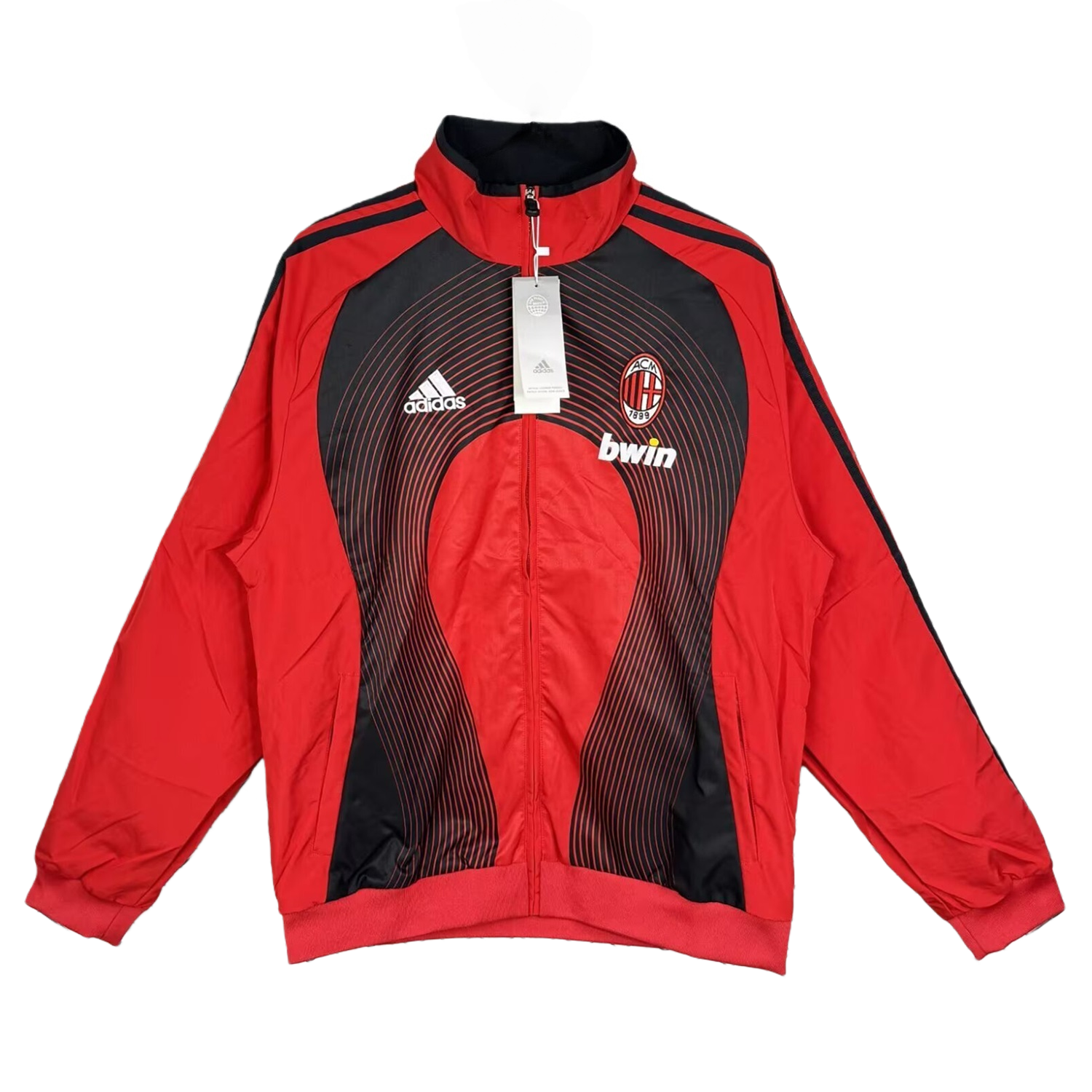 TKH-turbokithub-Retro AC Milan 2006-07 Home Windbreaker Jacket - Red With Black