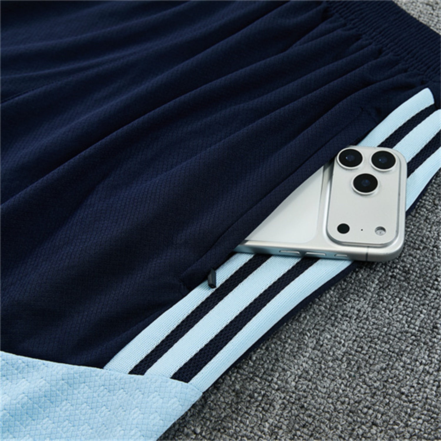 TKH-turbokithub-Argentina 2026 Short-Sleeve Training Set - Blue Rays Top and Blue Shorts