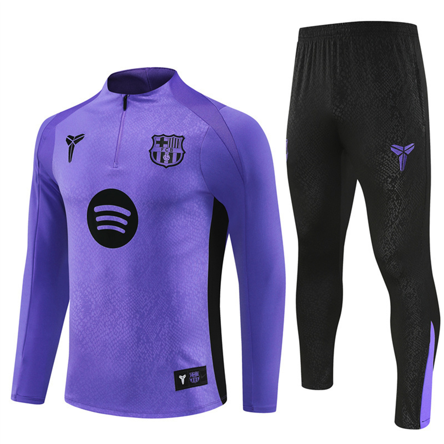 TKH-turbokithub-Barcelona 25-26 X KB Long Sleeve Training Set - Purple Top & Black Pants