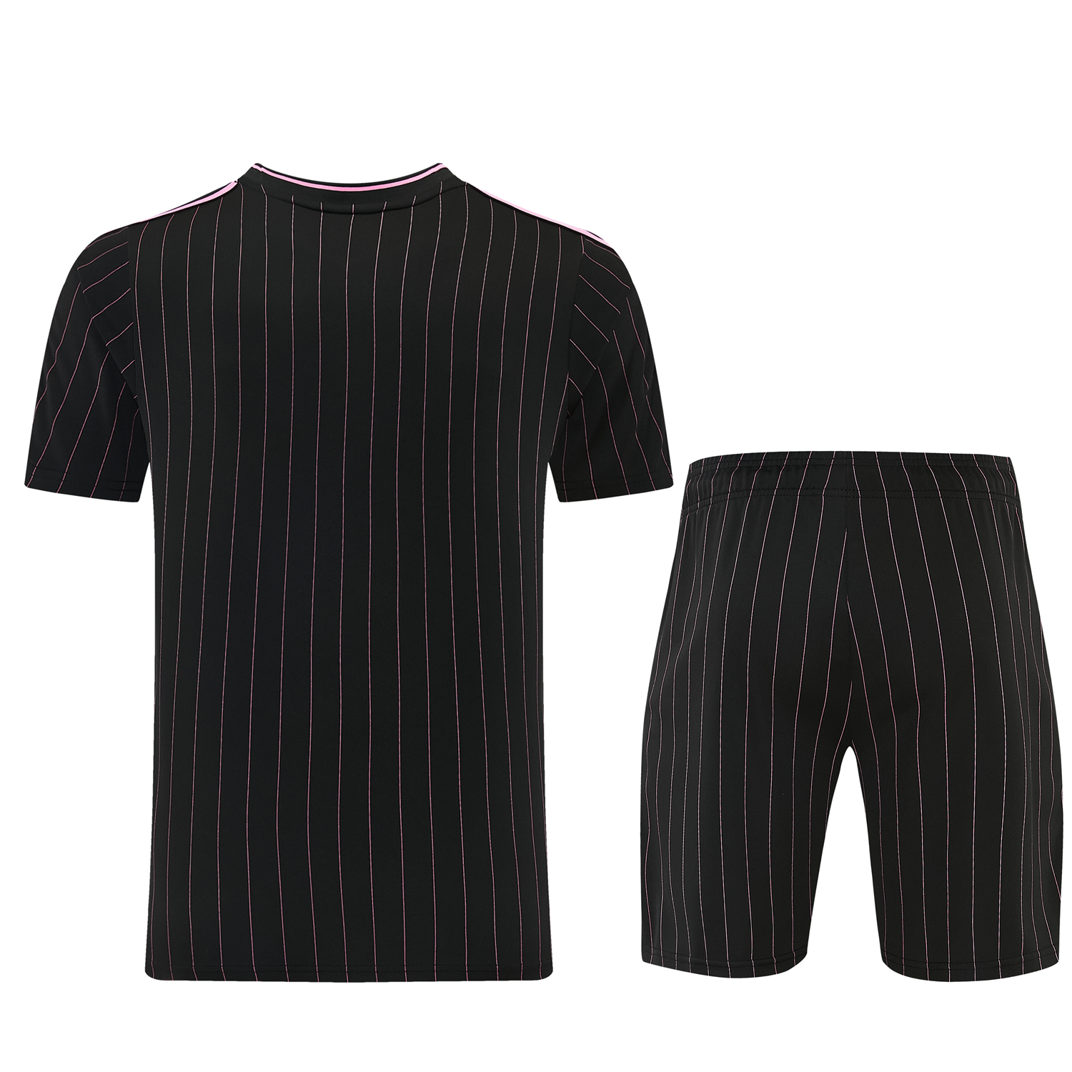TKH-turbokithub-Juventus 26-27 Short-Sleeve Training Set - Pink Lines Black Top & Shorts