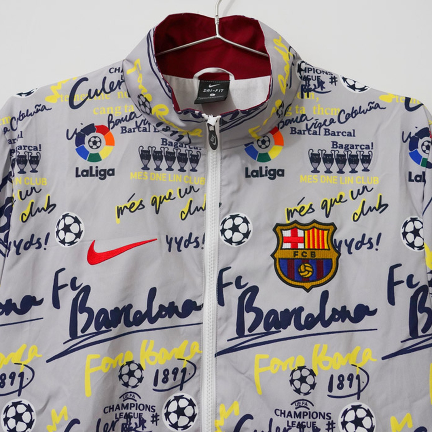 TKH-turbokithub-Barcelona 26-27 Barca Fonts Windbreaker Jacket - Grey