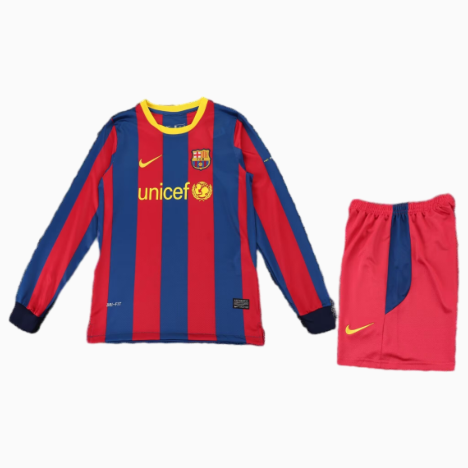 TKH-turbokithub-Retro Barcelona 2010-11 Home Long Sleeves Kids Kit