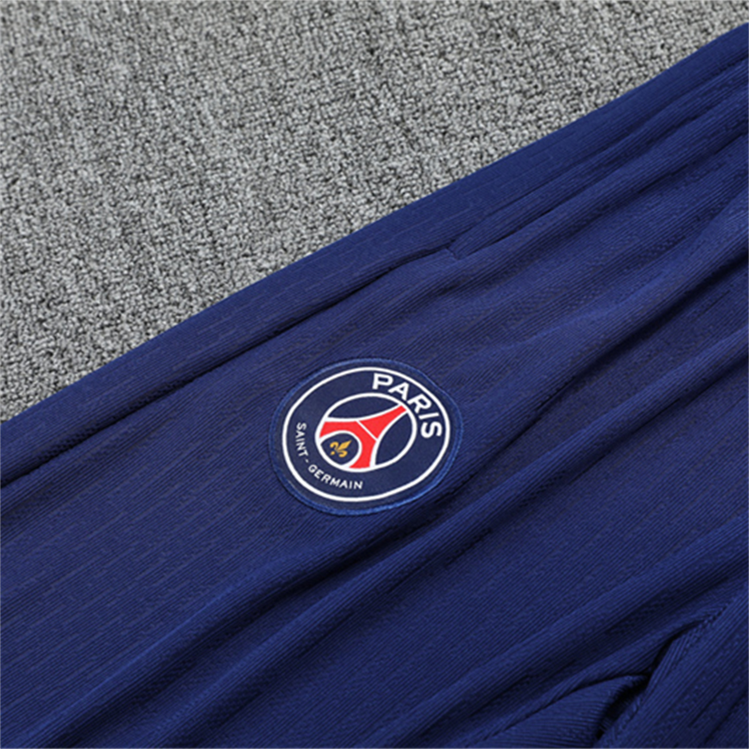 TKH-turbokithub-Paris Saint-Germain PSG 25-26 Kid Long Sleeves Training Set - Royal Blue Gray Sleeves Top & Royal Blue Pants