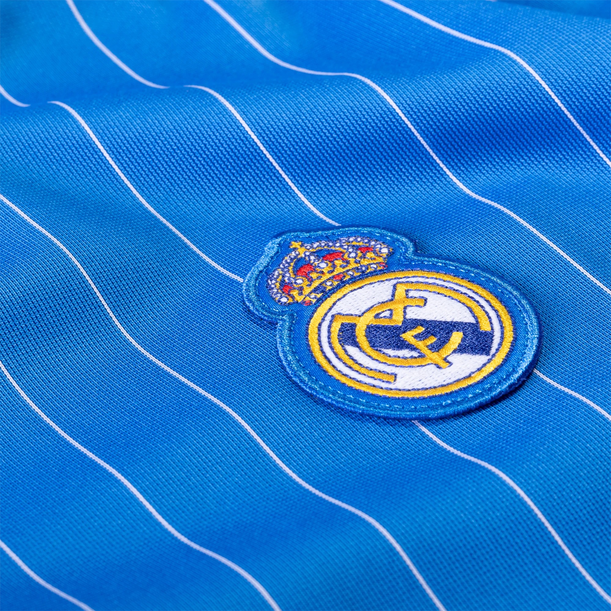 TKH-turbokithub-Real Madrid 25-26 Trefoil White Lines Blue Travel Jersey - Fans Version
