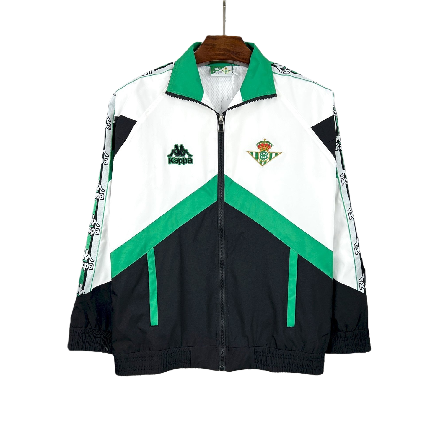 TKH-turbokithub-Retro Real Betis 1995-96 Black And White Windbreaker