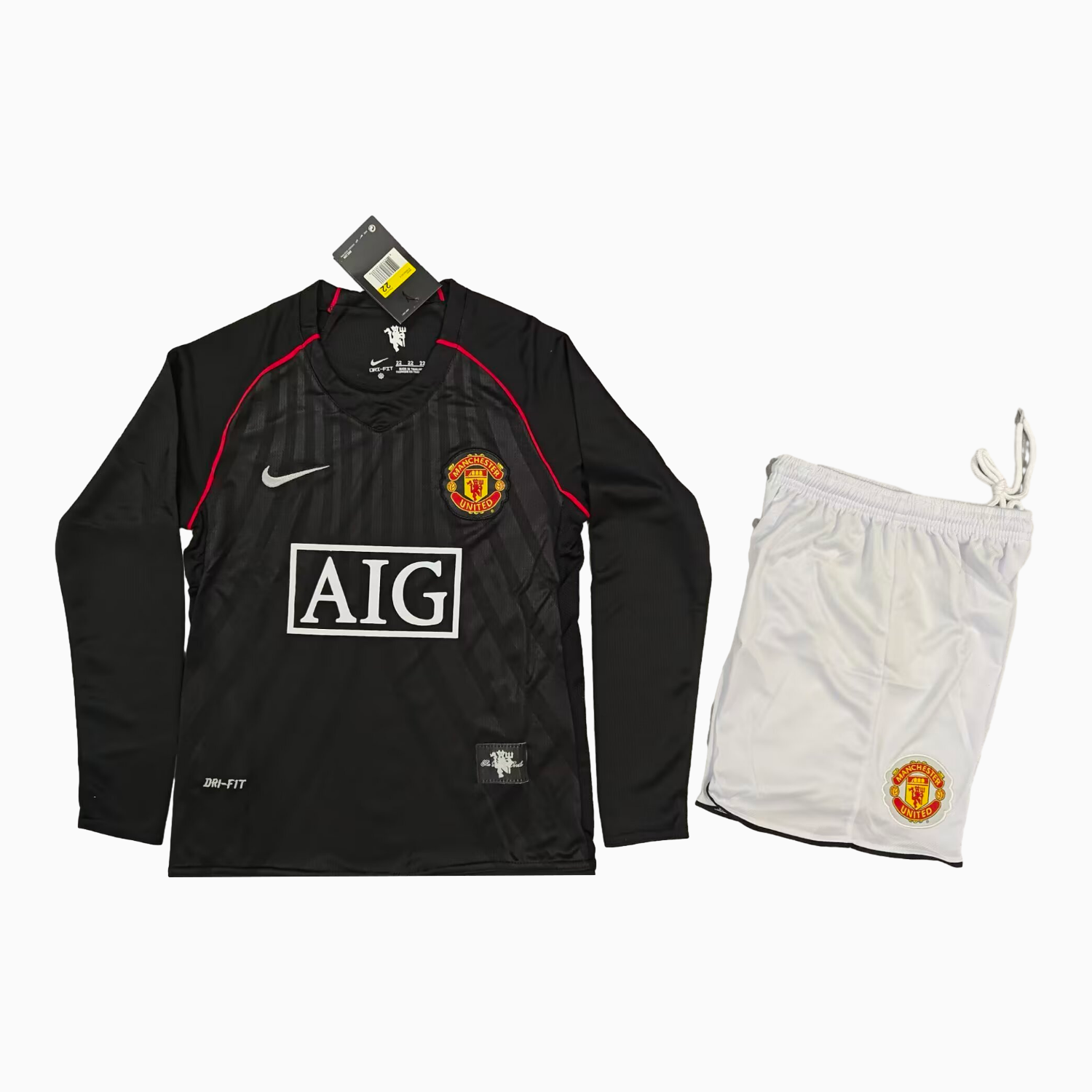 TKH-turbokithub-Retro Manchester United 2007-08 Away Black Kids Kit