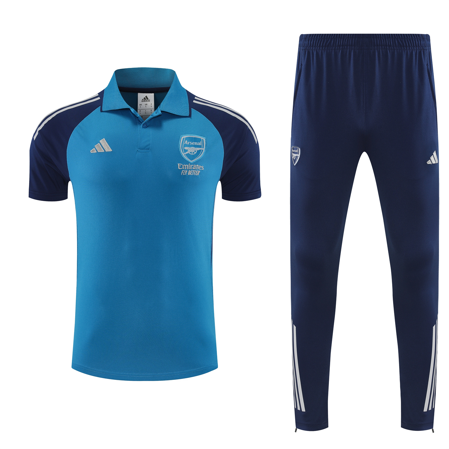 TKH-turbokithub-Arsenal 25-26 POLO Short-Sleeve Training Set - Royal Blue Top and Deep Blue Pants