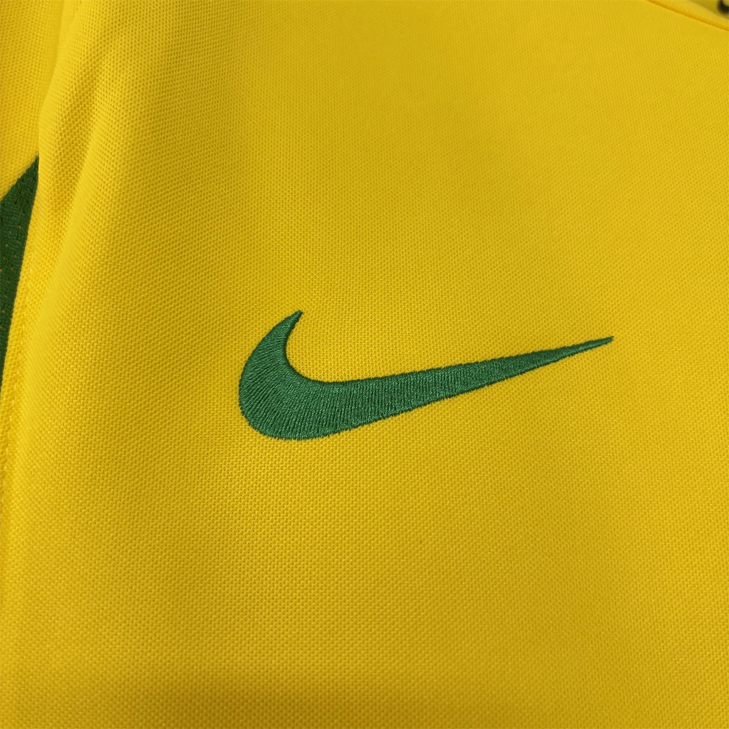 TKH-turbokithub-Retro Brazil 2002 Home Long Sleeves Jersey