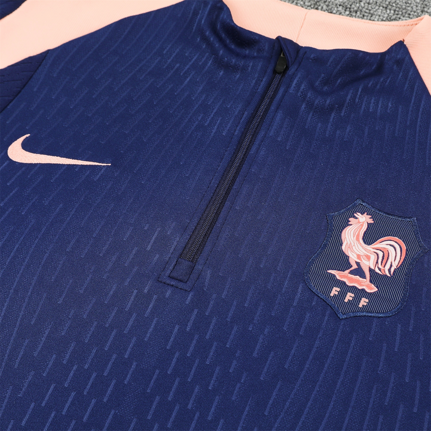 TKH-turbokithub-France 2026 Long Sleeve Training Set - Dark With Pink Top and Pants