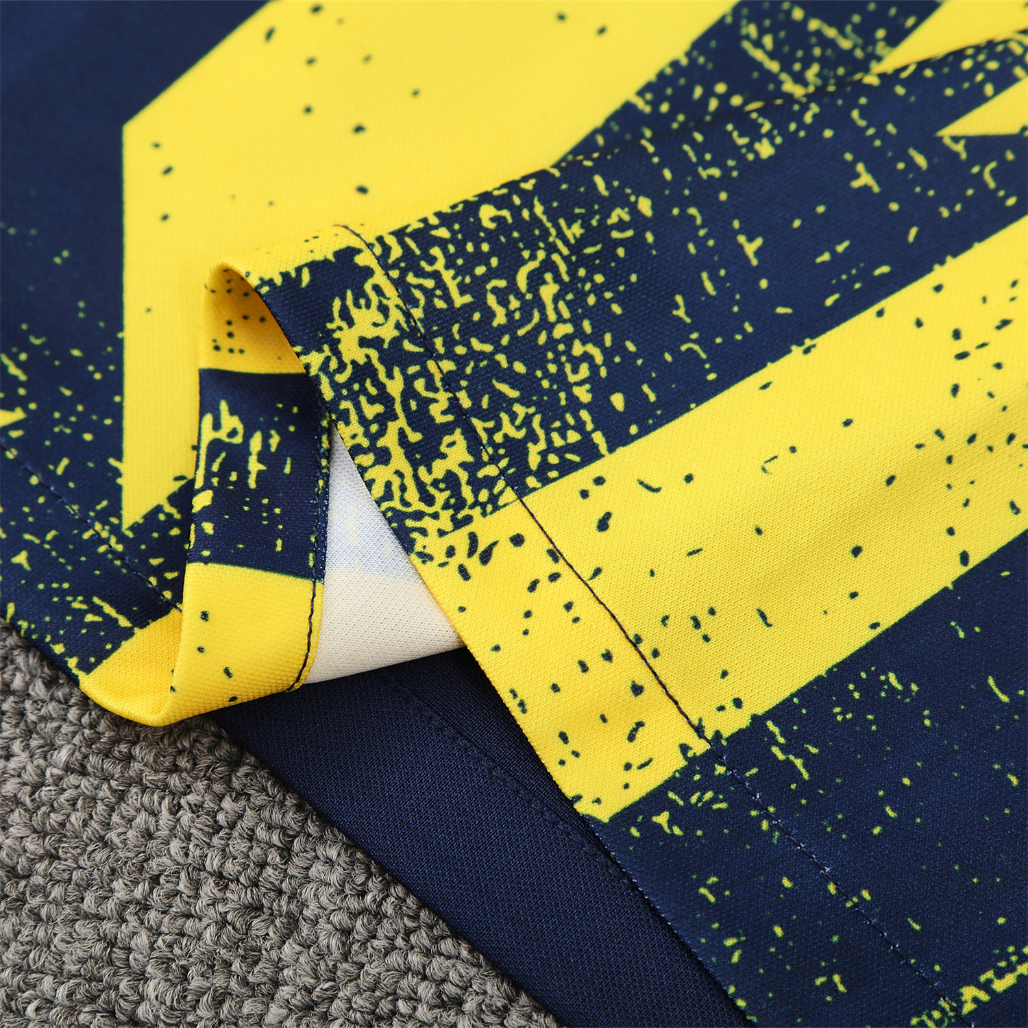 TKH-turbokithub-Atletico Madrid Short-Sleeve Training Set - Blue Yellow Top & Blue Shorts