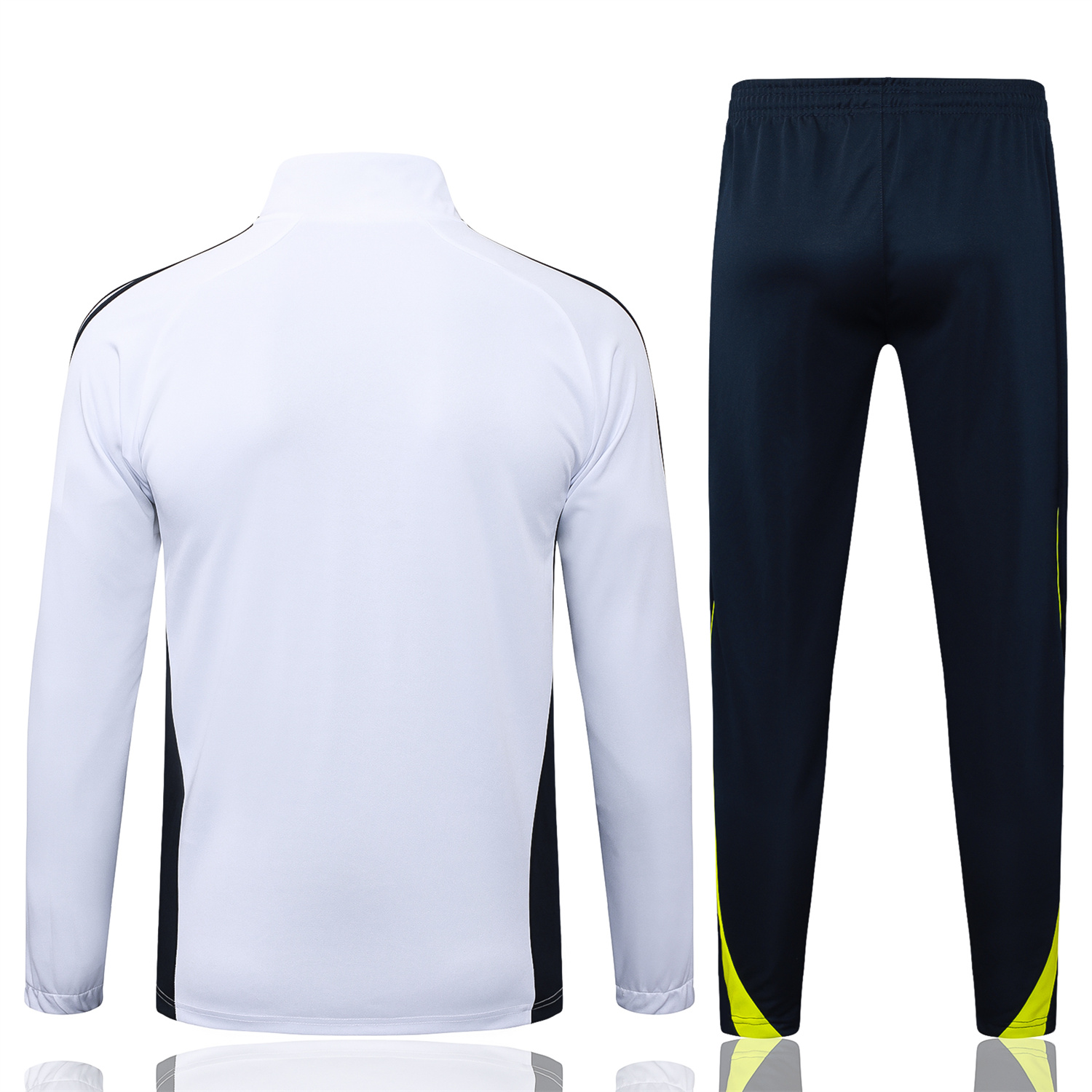 TKH-turbokithub-Real Madrid 25-26 Jacket Training Tracksuit - White Throwback Jackets & Black Pants