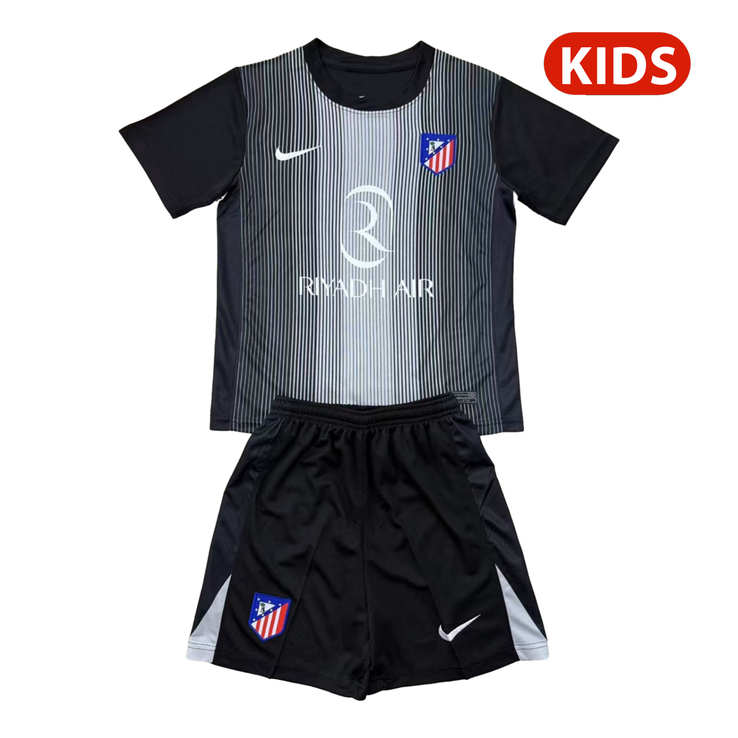 TKH-turbokithub-Atletico Madrid 25-26 Black Goalkeeper Kids Kit