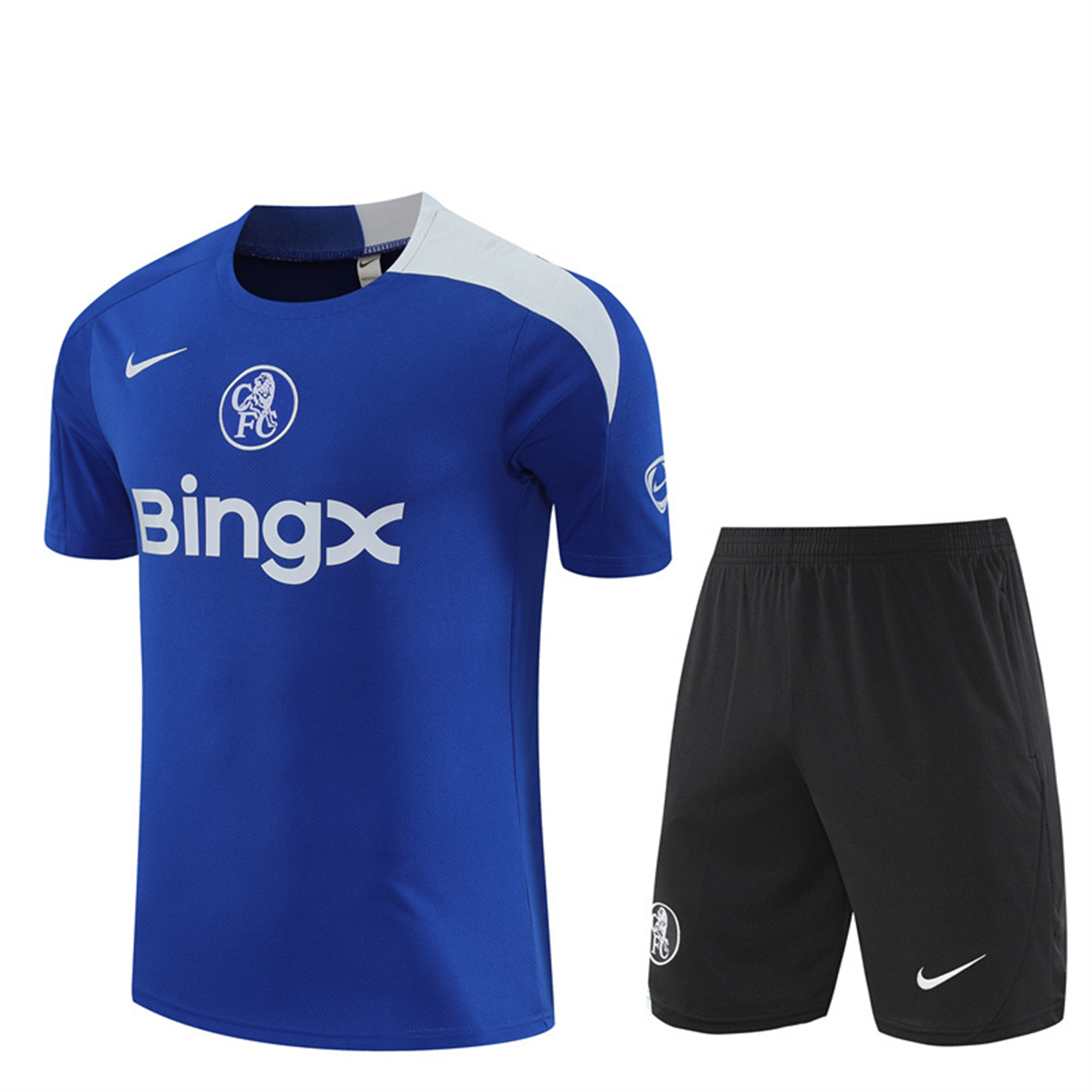 TKH-turbokithub-C.H.E.L.S.E.A 25-26 Short-Sleeve Training Set - Blue Top & Black Shorts