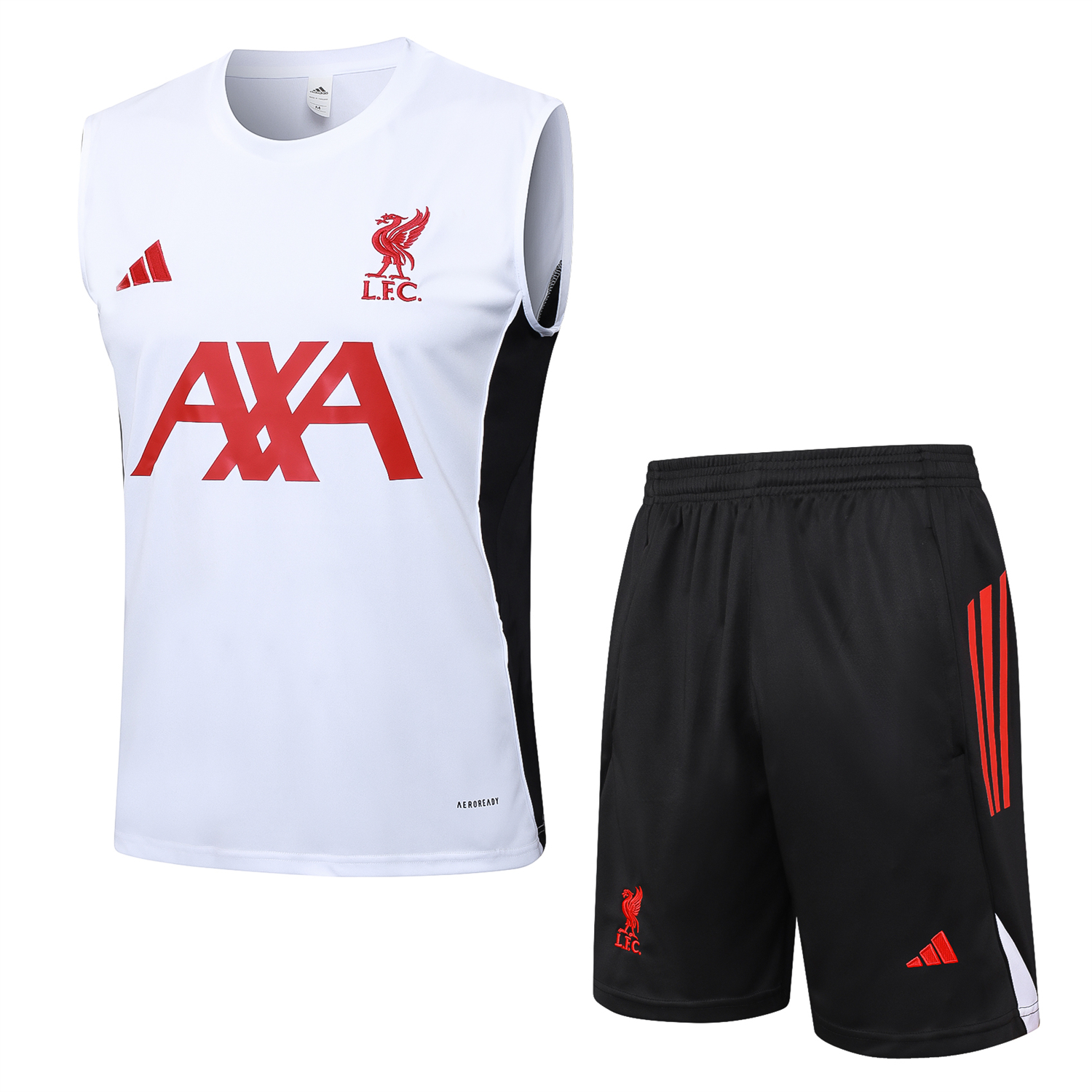 TKH-turbokithub-Liver.pool 25-26 Vest Training Set - White Vest & Black Shorts
