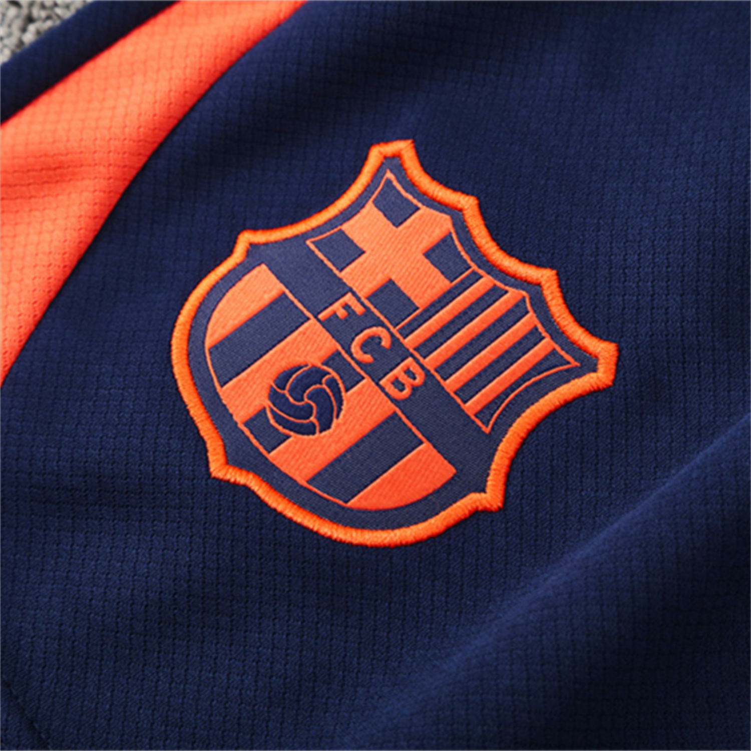 TKH-turbokithub-Barcelona 25-26 Kids Short-Sleeve Training Set - Royal Blue Top Orange Sponsor & Royal Blue Shorts
