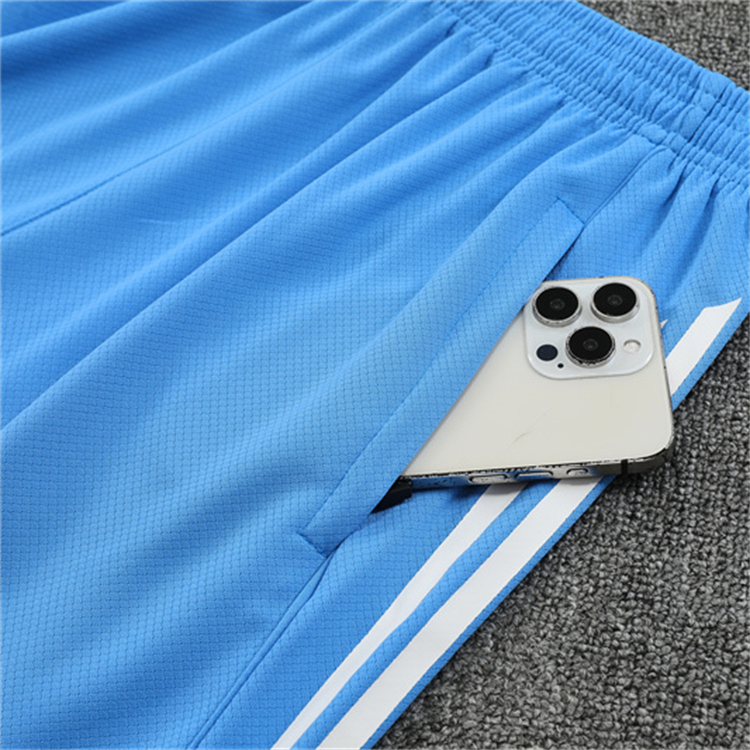 TKH-turbokithub-Real Madrid 25-26 Short-Sleeve Training Set - White Top and Sky Blue Shorts