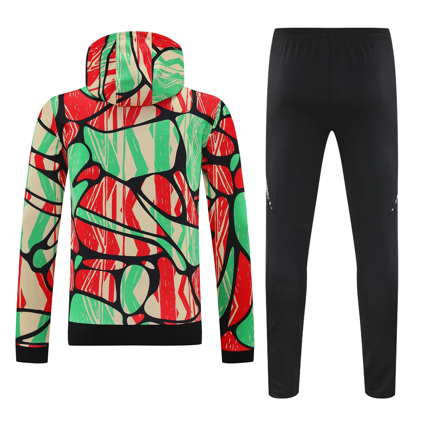 TKH-turbokithub-Arsenal 25-26 Training Hoodie Set - Red Green Hoodie and Black Pants