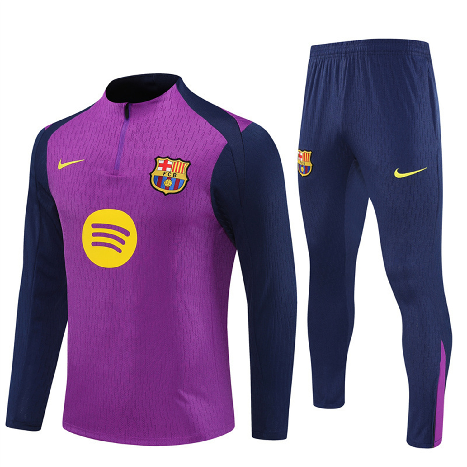 TKH-turbokithub-Barcelona 25-26 Long Sleeve Training Set - Purple Top & Deep Blue Pants