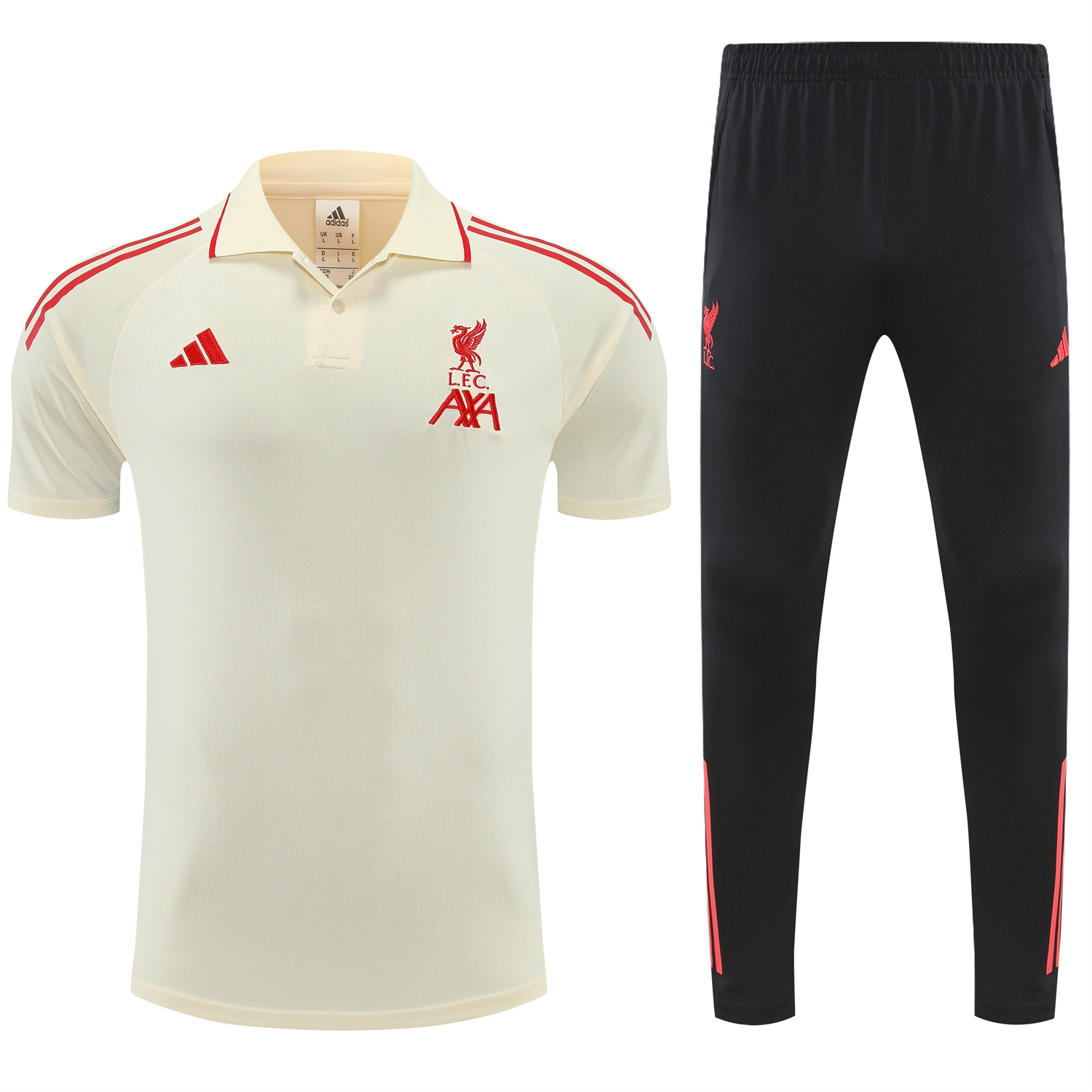 TKH-turbokithub-Liver.pool 25-26 POLO Short-Sleeve Training Set - White Top and Black Pants