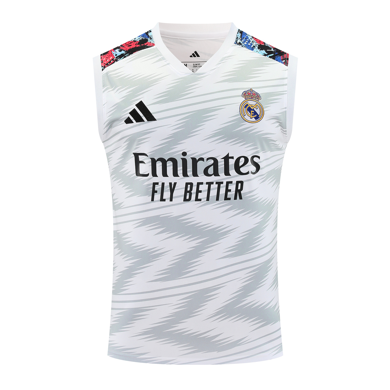 TKH-turbokithub-Real Madrid 25-26 Vest Training Set - Grey Arrow Pattern Vest & Black Shorts