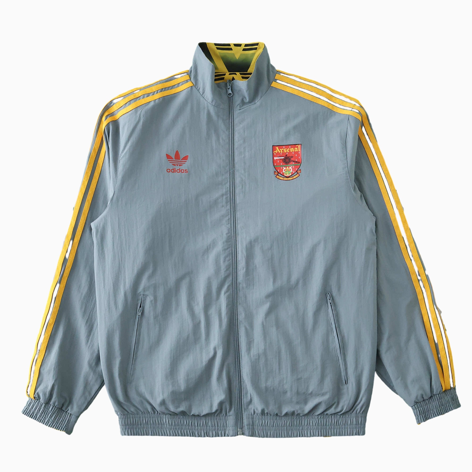 TKH-turbokithub-Retro Arsenal 1991-93 Away Double Sided Reversible Windbreaker - Yellow & Grey