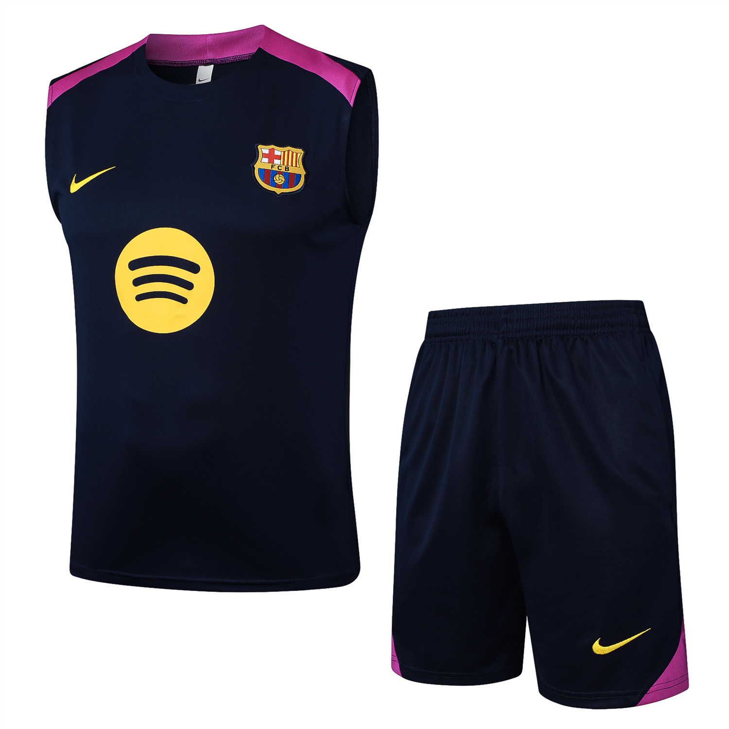 TKH-turbokithub-Barcelona 25-26 Vest Training Set - Deep Blue Black Vest and Shorts