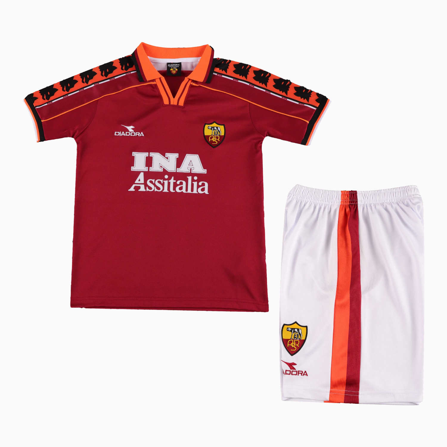 TKH-turbokithub-Retro Roma 1998-99 Home Kids Kit