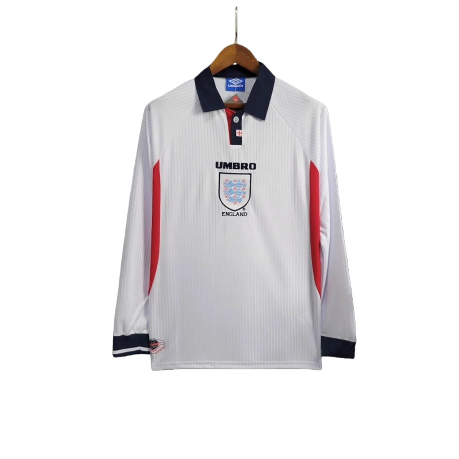 TKH-turbokithub-Retro England 1998 Home Stadium Long Sleeve Jersey