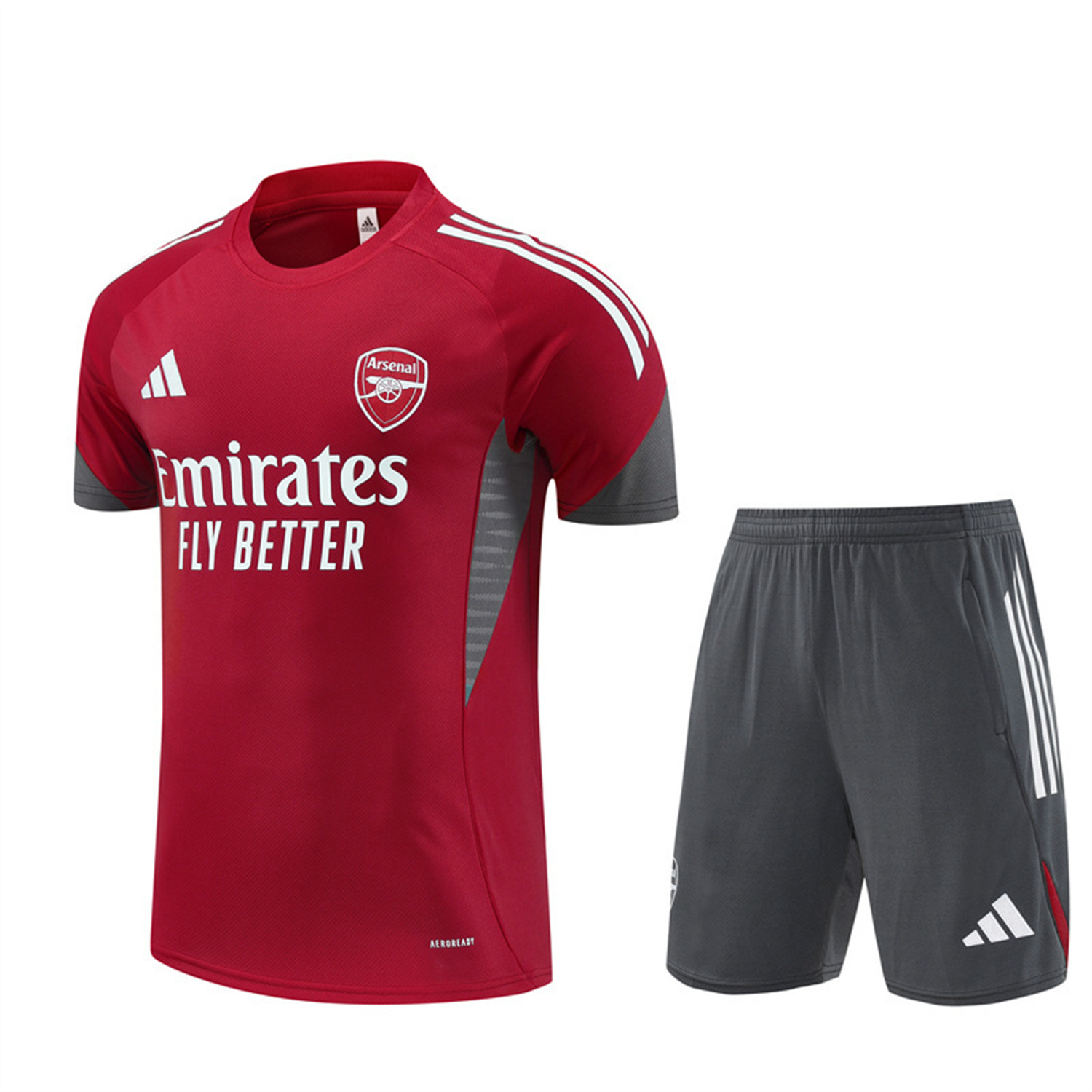 TKH-turbokithub-Arsenal 25-26 Short-Sleeve Training Set- Red Top & Green Shorts
