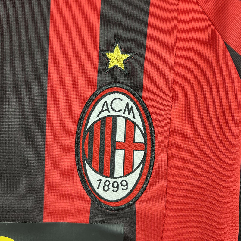 TKH-turbokithub-Retro AC Milan 2007-08 Home Long Sleeve Jersey