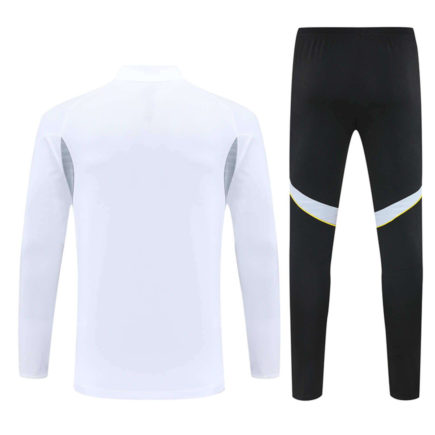 TKH-turbokithub-Real Madrid 25-26 Long Sleeve Training Set - Yellow Line White Top and Black Shorts