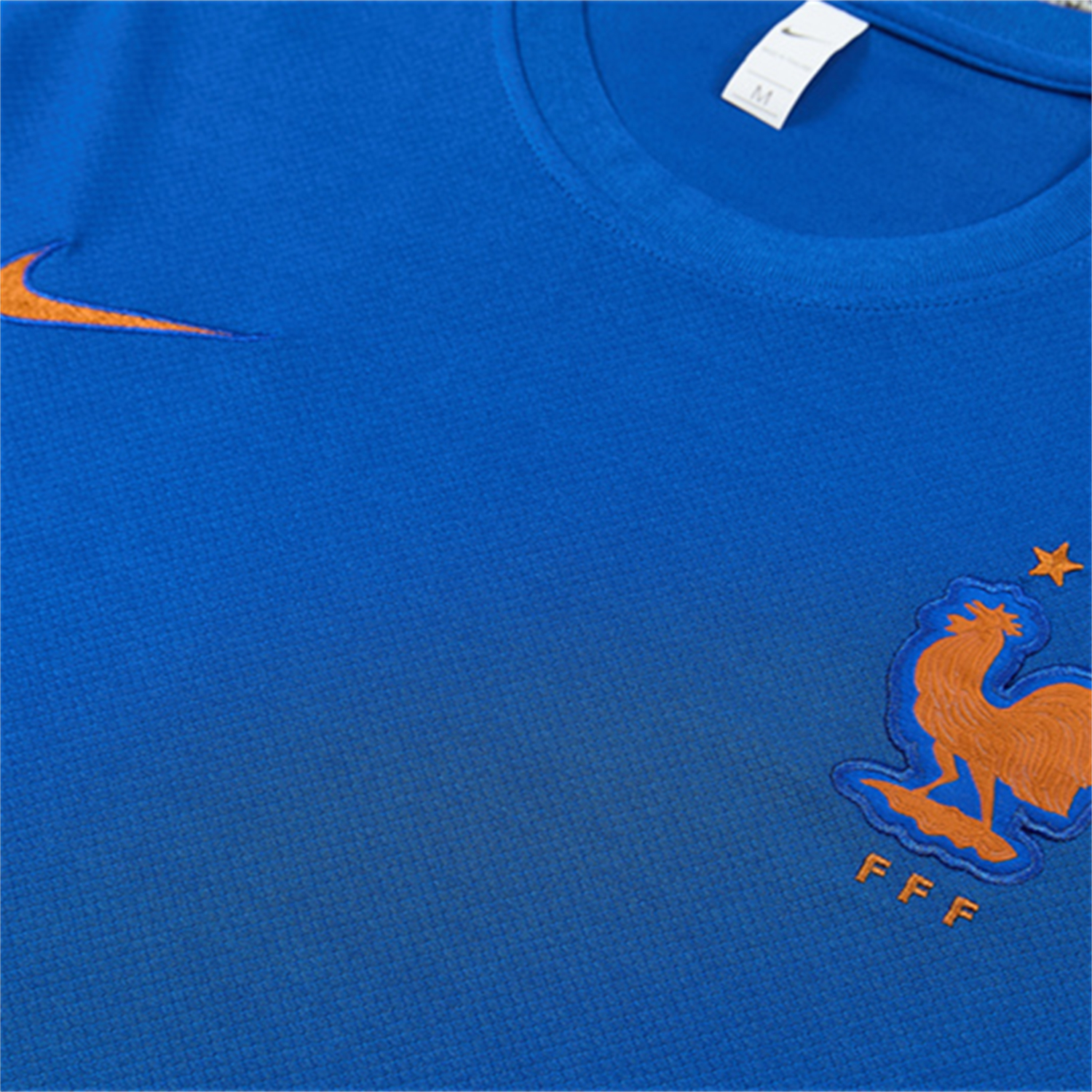 TKH-turbokithub-France 2026 Kids Short-Sleeve Training Set - Blue Top & Shorts