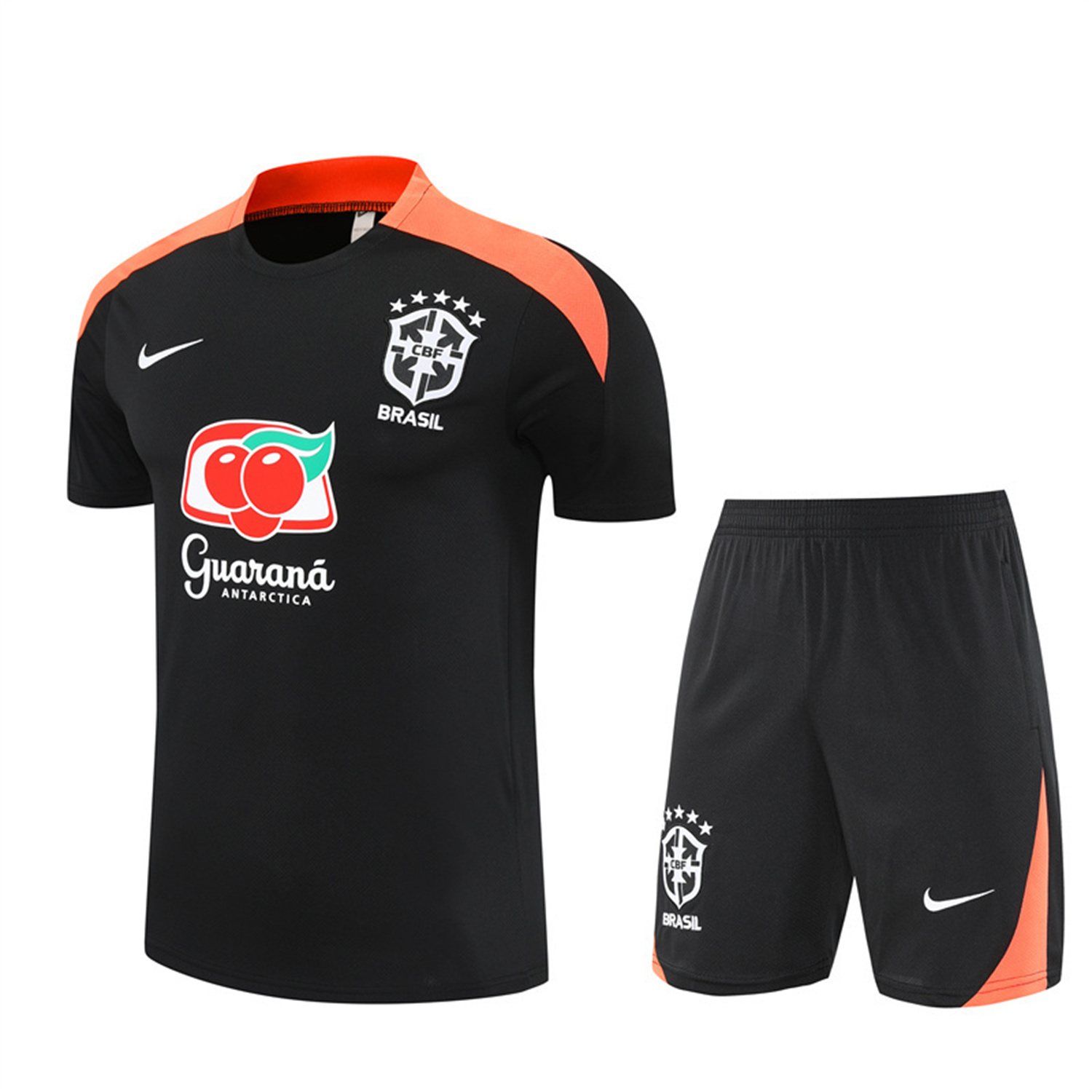 TKH-turbokithub-Brazil 25-26 Short-Sleeve Training Set - Black Top & Black Shorts