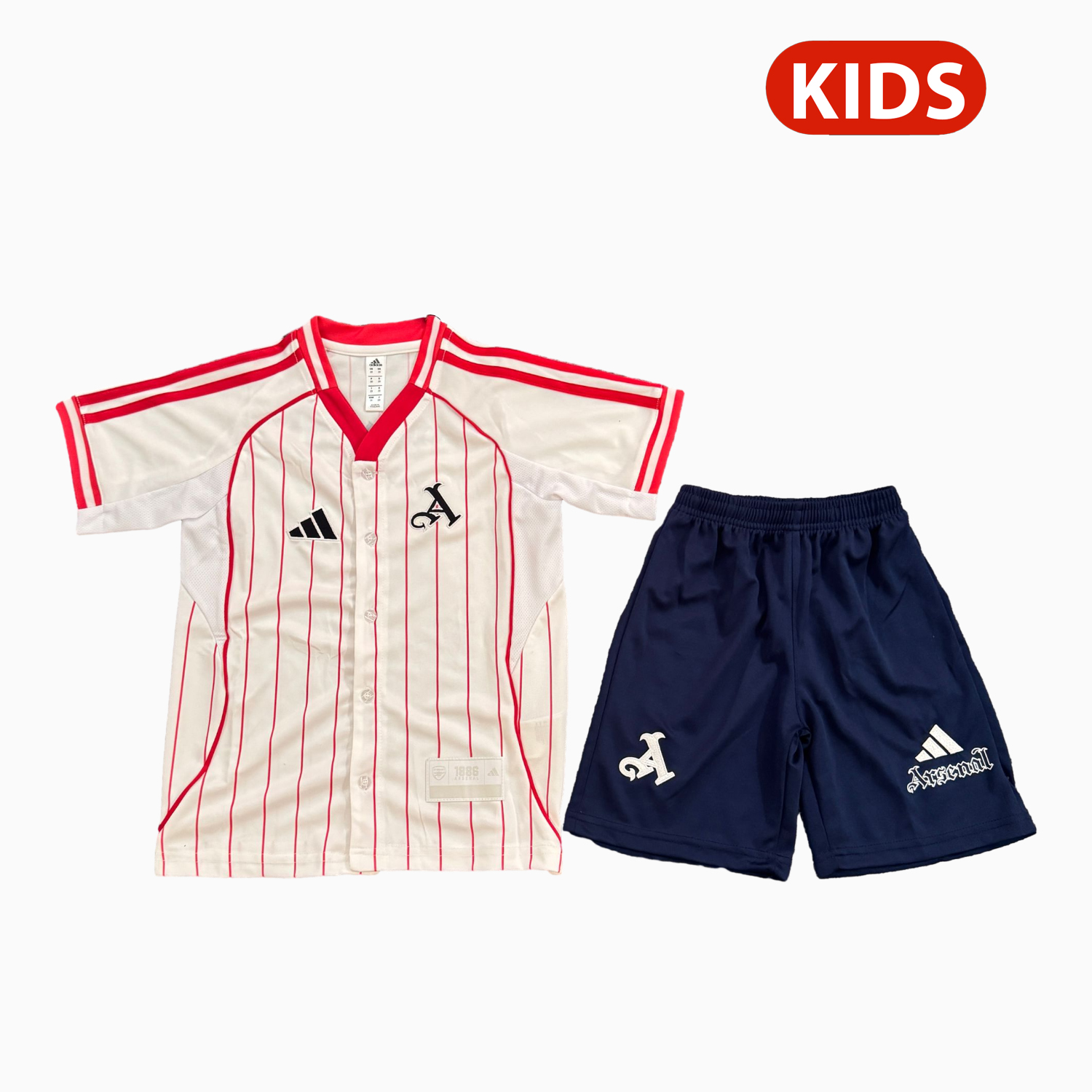 TKH-turbokithub-Arsenal 25-26 White Baseball Kids Kit - Player Version