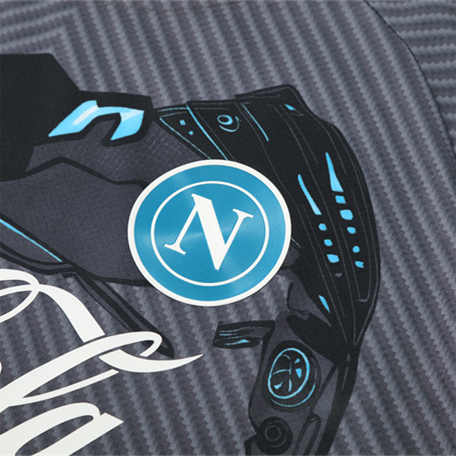 TKH-turbokithub-Napoli 25-26 Short-Sleeve Training Set - Gray Mecha Top & Black Shorts
