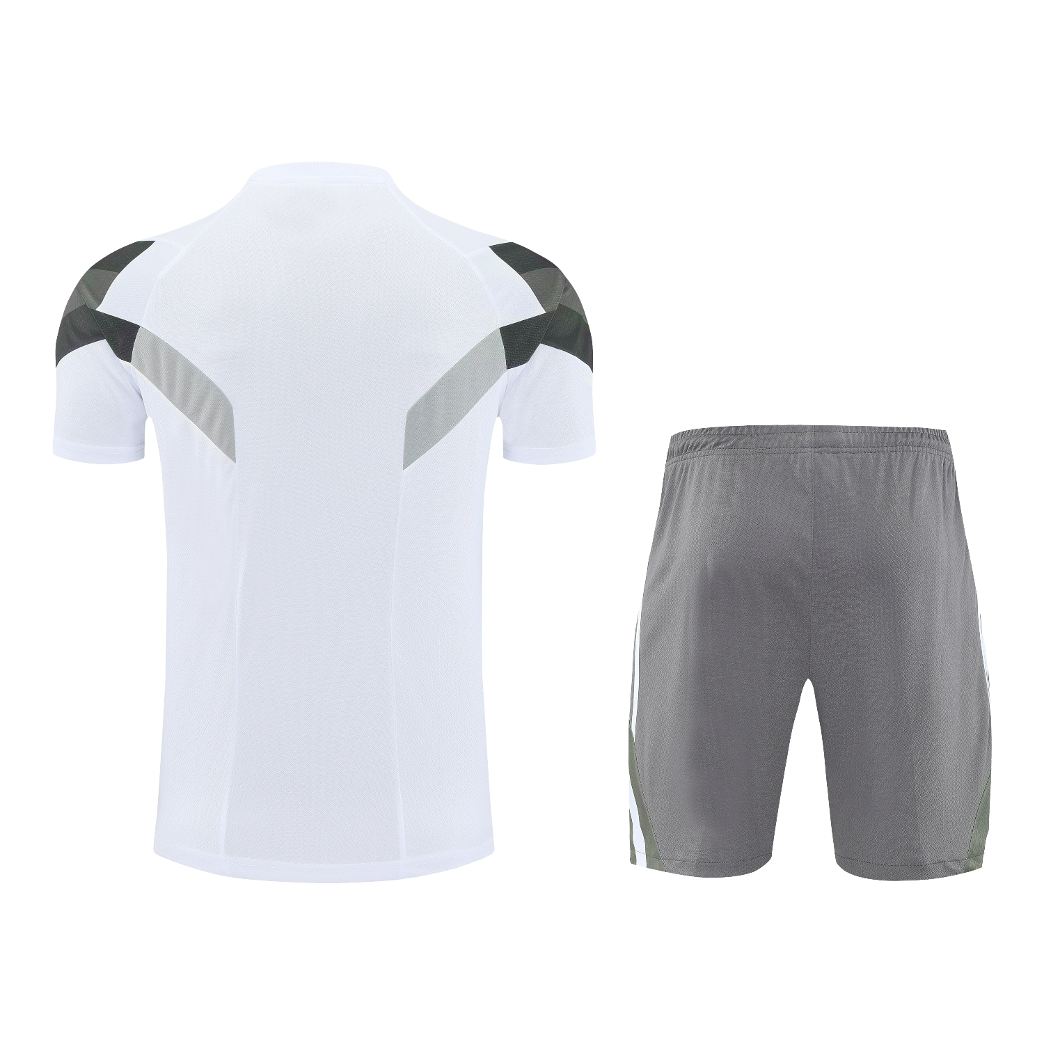 TKH-turbokithub-Real Madrid 25-26 Short-Sleeve Training Set - White Top & Gray Shorts