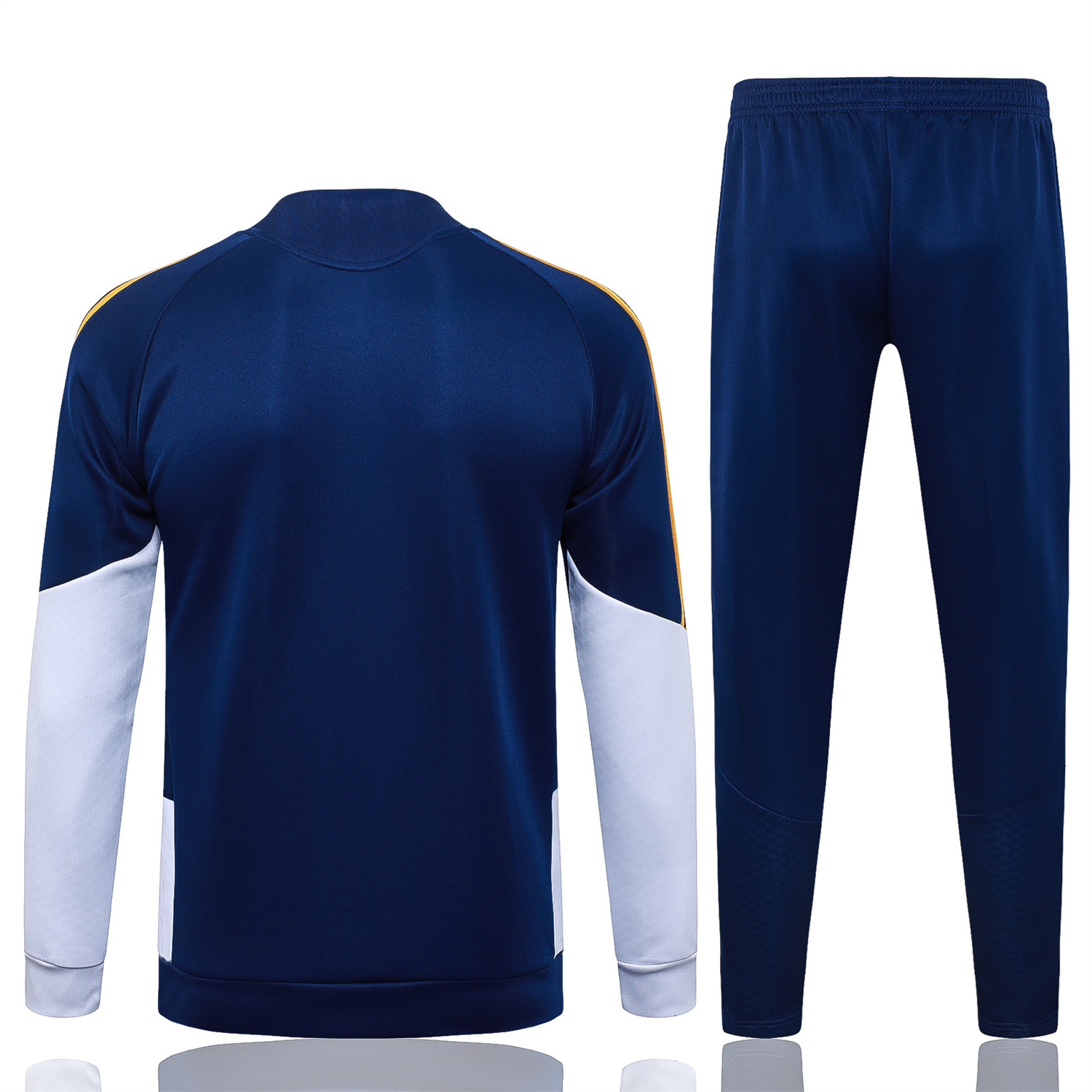 TKH-turbokithub-Real Madrid 26-27 Long Sleeves Training Set - Yellow Edge Deep Blue Top And Pants