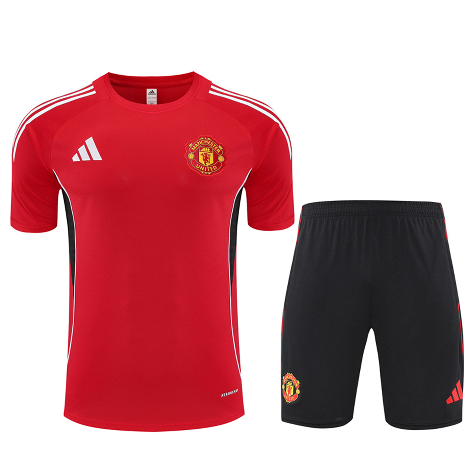 TKH-turbokithub-Manchester United 25-26 Short-Sleeve Training Set - Red Top & Black Shorts