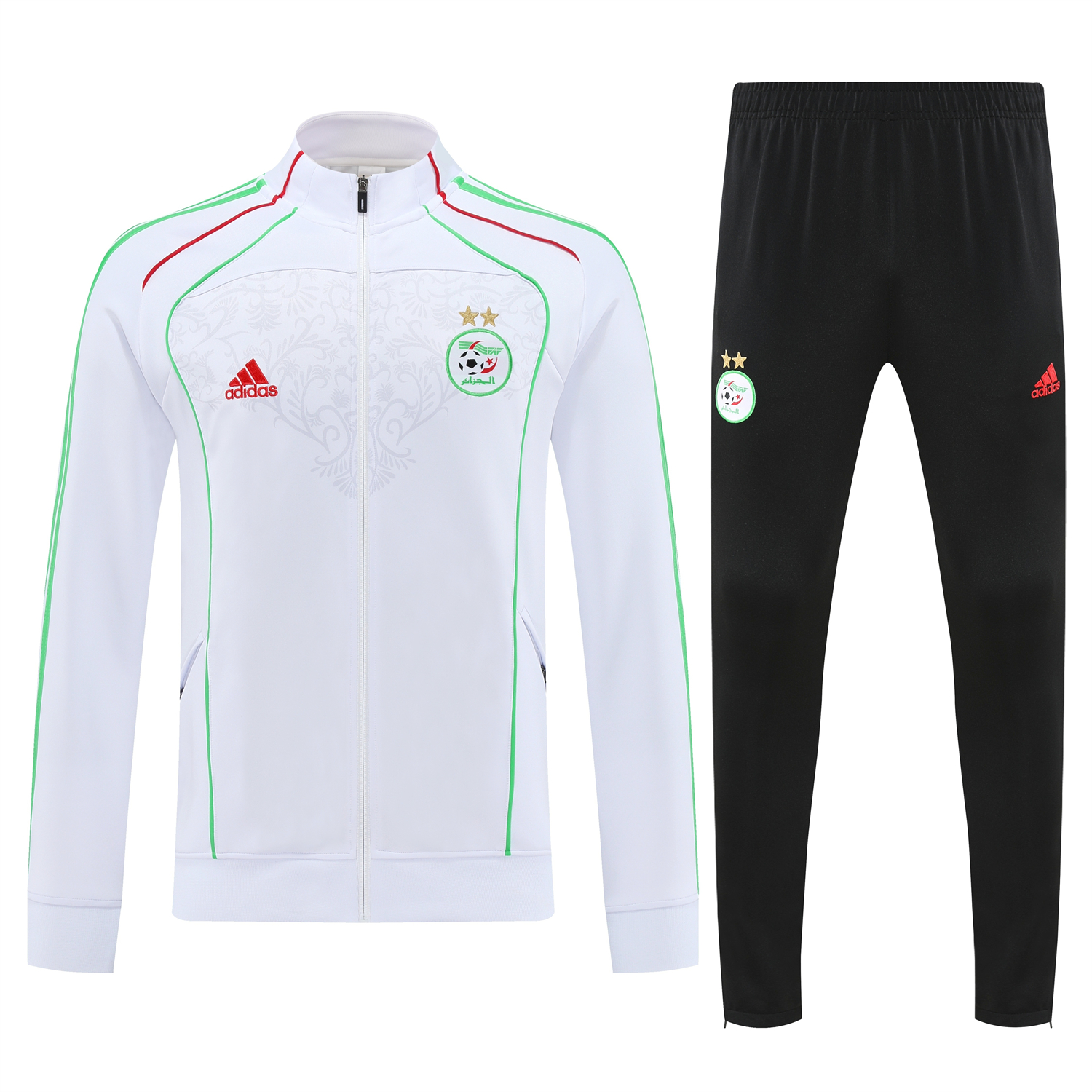 TKH-turbokithub-Algeria 2026 Long Sleeve Training Set - White Top and Black Pants